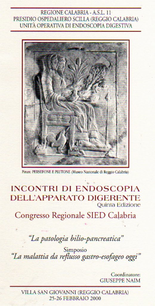 11a. Incontri Di Endoscopia Dellapparato Digerente 5 Edizione Villa San Giovanni 25 26.02.2000