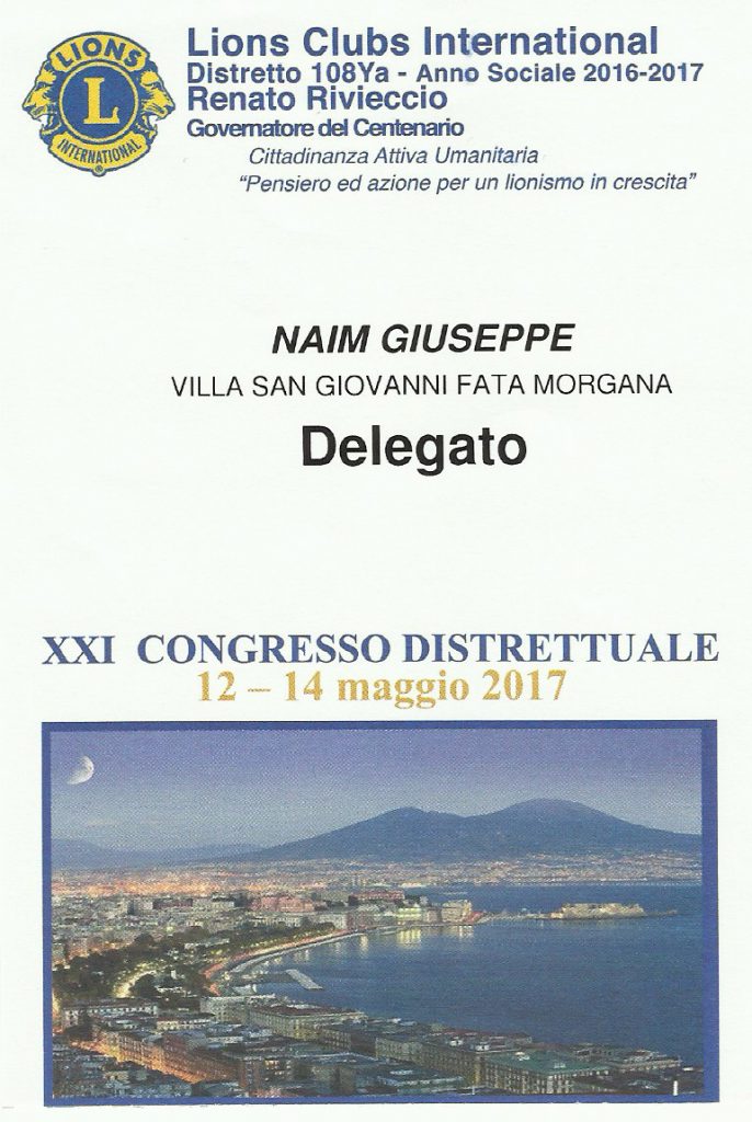 62a. Congresso Distrettuale Lions Napoli 12 14.05.2017