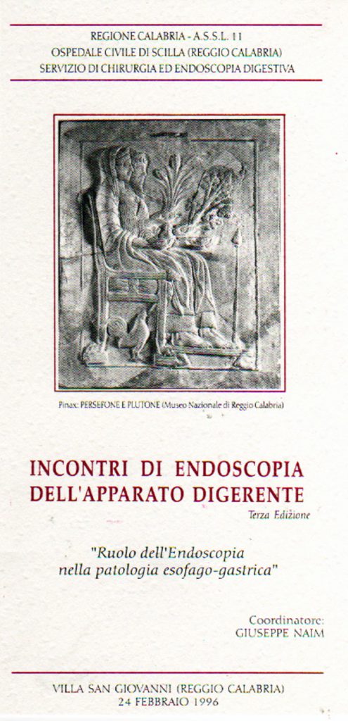 7a. Incontri Di Endoscopia Dellapparato Digerente 3 Edizione Villa San Giovanni 24.02.1996